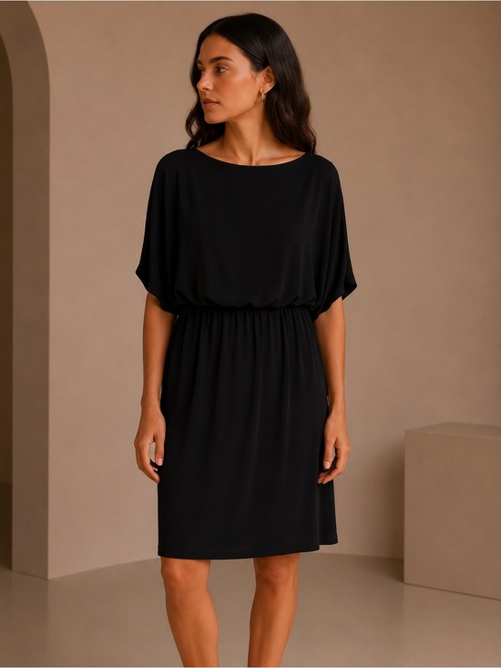Jessica Simpson Dresses & Skirts - Jessica Simpson Black Blouson Mini Dress L NWOT Dolman Sleeve Cocktail Party